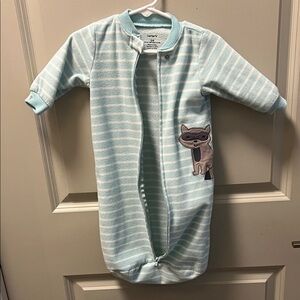 Carter's Light Blue Striped Sleep Sack with Raccoon